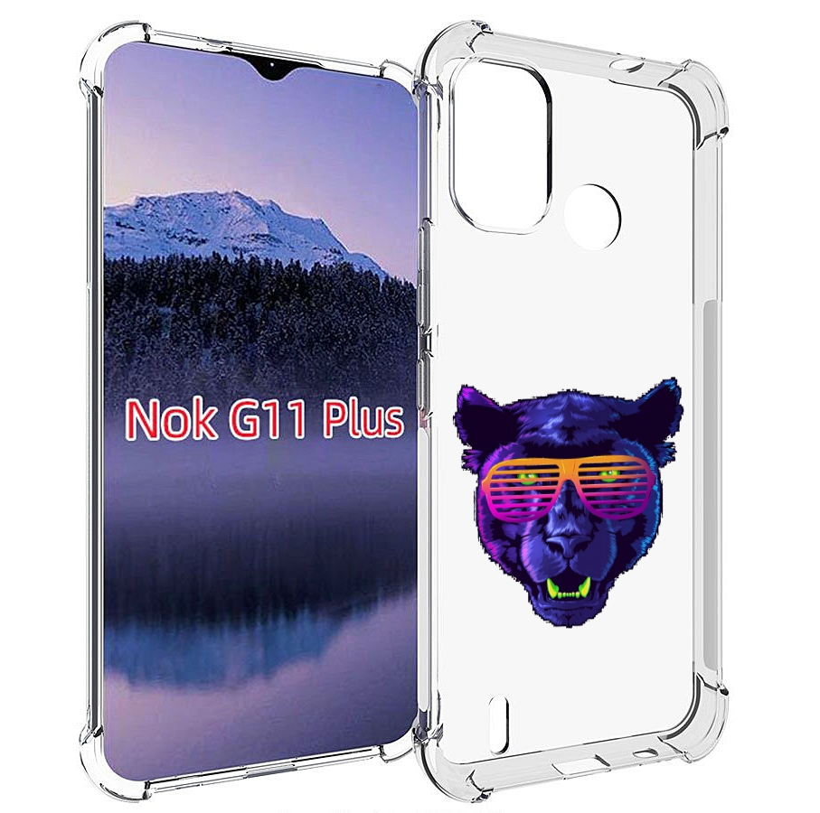 

Чехол MyPads фиолетовая пума в очках для Nokia G11 Plus, Прозрачный, Tocco