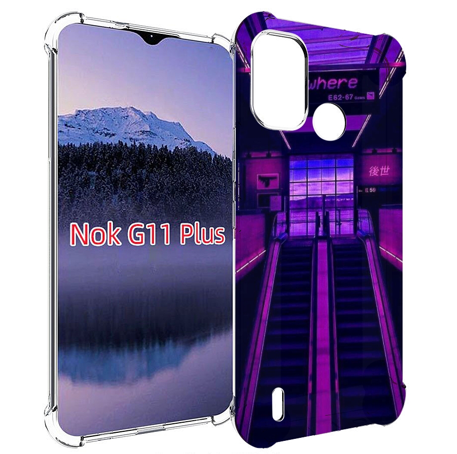 

Чехол MyPads фиолетовый эскалатор для Nokia G11 Plus, Прозрачный, Tocco