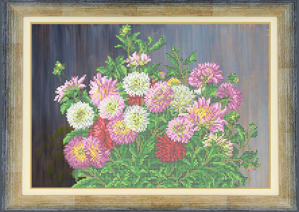 

Рисунок на ткани «Георгины»