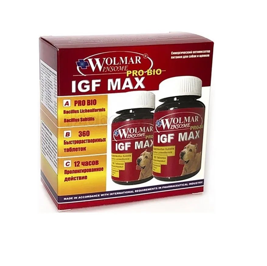 Гормональный комплекс для собак Wolmar Winsome Pro Bio IGF Max для мышечной ткани 360 табл