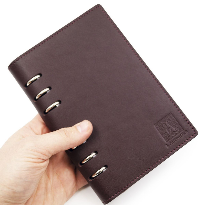 

Ежедневник J. Audmorr на разъемных кольцах, сменный блок, натуральная кожа, коричневый, А6, Denny_А6 - 190 х 130 х 28