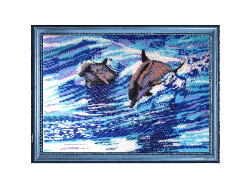 

Рисунок на ткани «Дельфины»