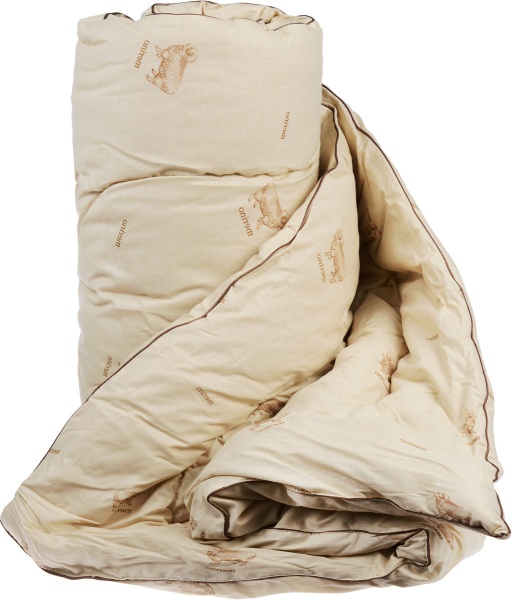 фото Одеяло шерсть овечья стеганое, 195х215 см, чехол хлопок, плотность 400 г/м2 белио