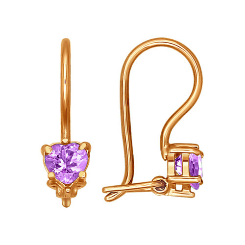 

Серьги из красного золота с фианитом Яхонт Ювелирный 5297, 5297