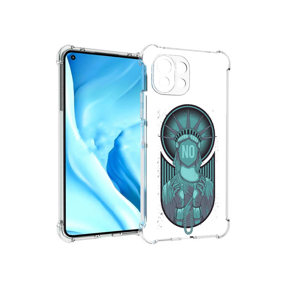 

Чехол MyPads Tocco для Xiaomi Mi 11 Lite статуя свободы зеленый (PT159462.256.623), Прозрачный, Tocco