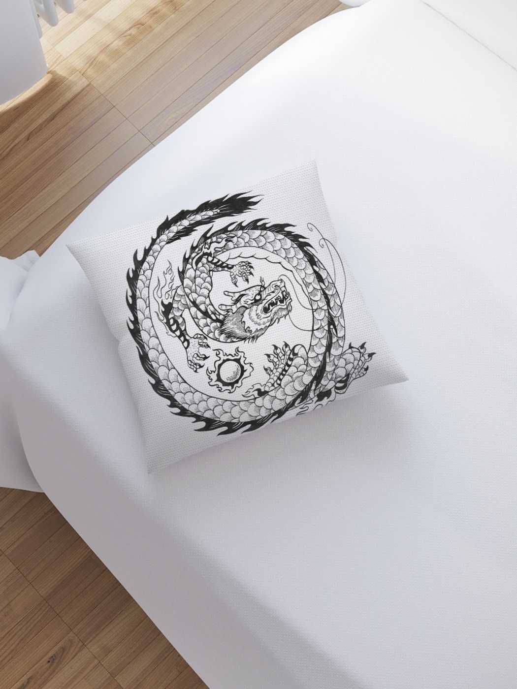 

Наволочка декоративная JoyArty "Монохромный дракон" на молнии, 45x45 см