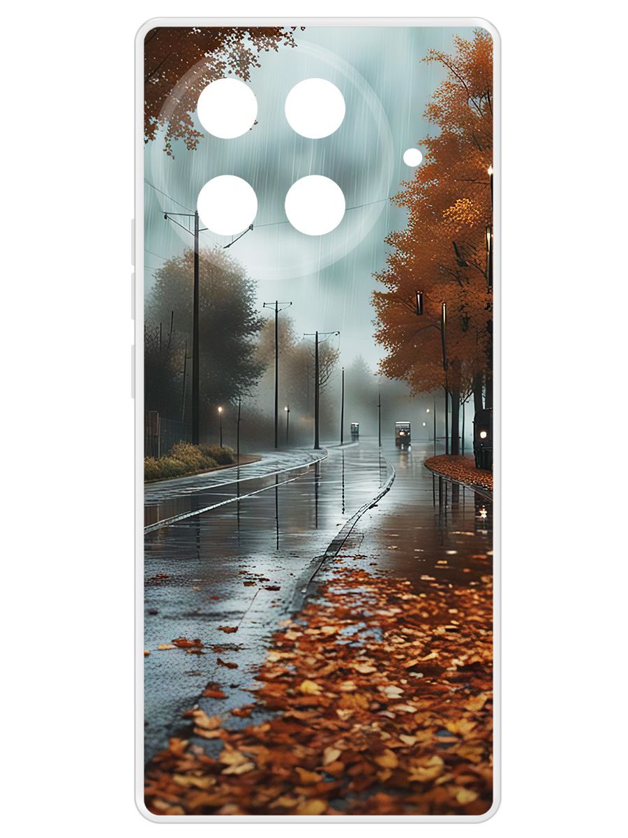 

Чехол-накладка Krutoff Clear Case Осенний дождь для Tecno Camon 30S Pro, Прозрачный
