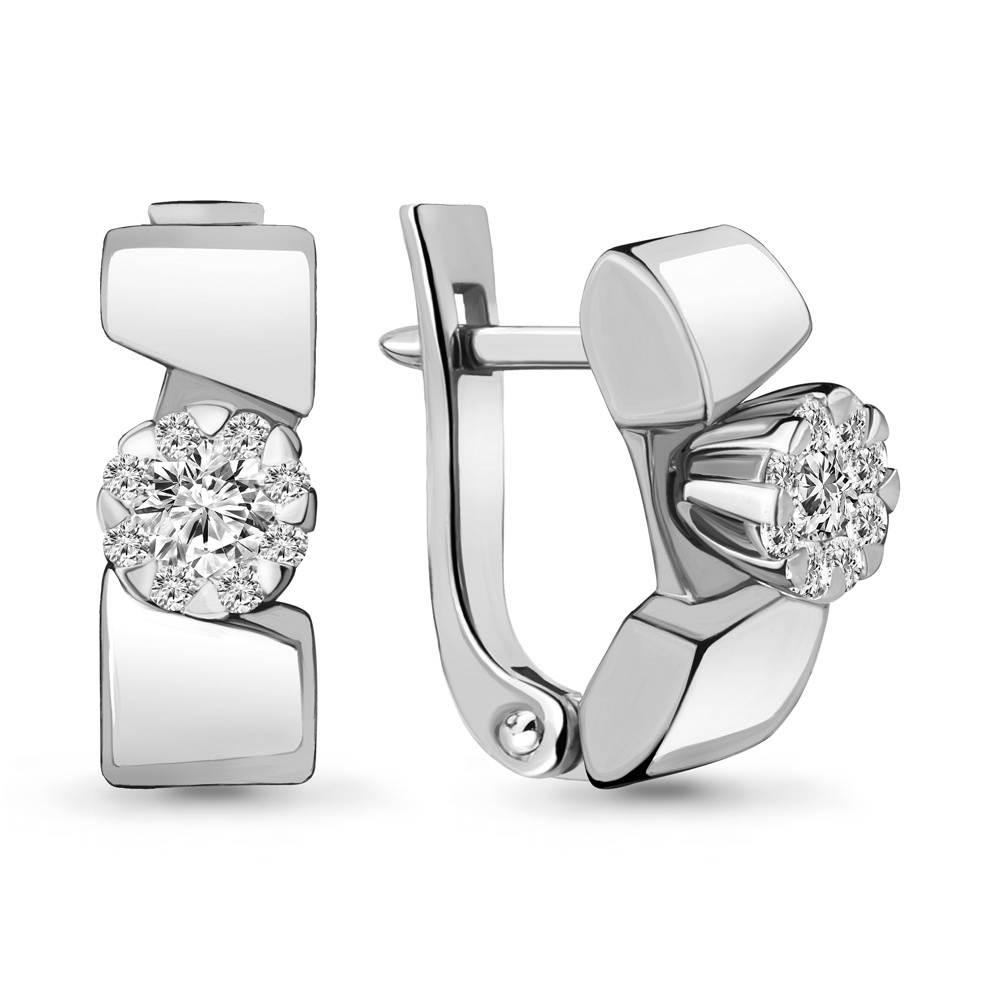 

Серьги из золота ЯХОНТ Золотой 66050, бриллиант, 66050