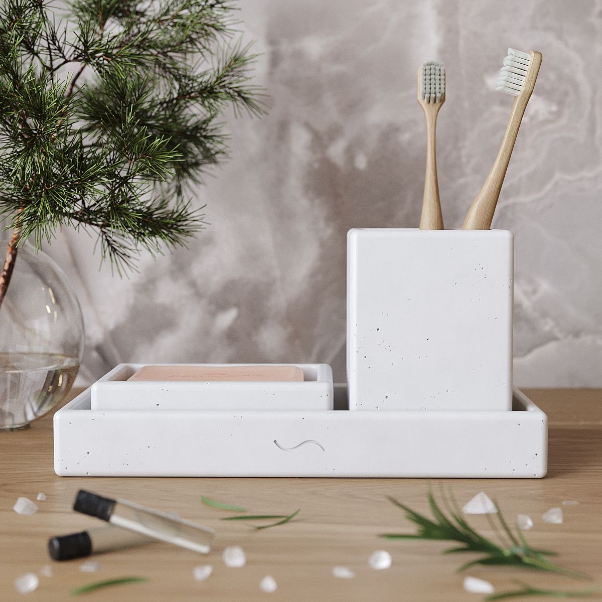 

Набор для ванной MUSKO Emily 03 бетон белый глянцевый