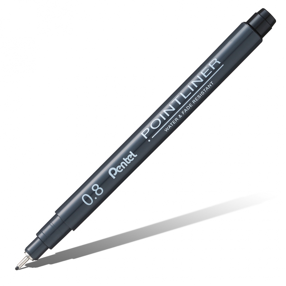 Линер Pentel PointLiner S20P черный 0,8мм