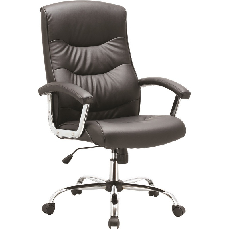 фото Кресло bn_dt_echair-550 tr рец.кожа черная, хром easy chair