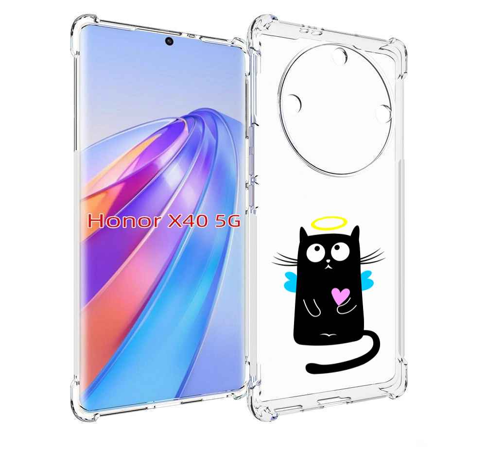 

Чехол MyPads Кот ангелок для Honor X40, Прозрачный, Tocco