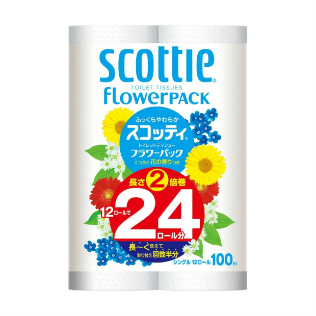 фото Бумага туалетная np crecia scottie flowerpack 2 однослойная 100м 12шт