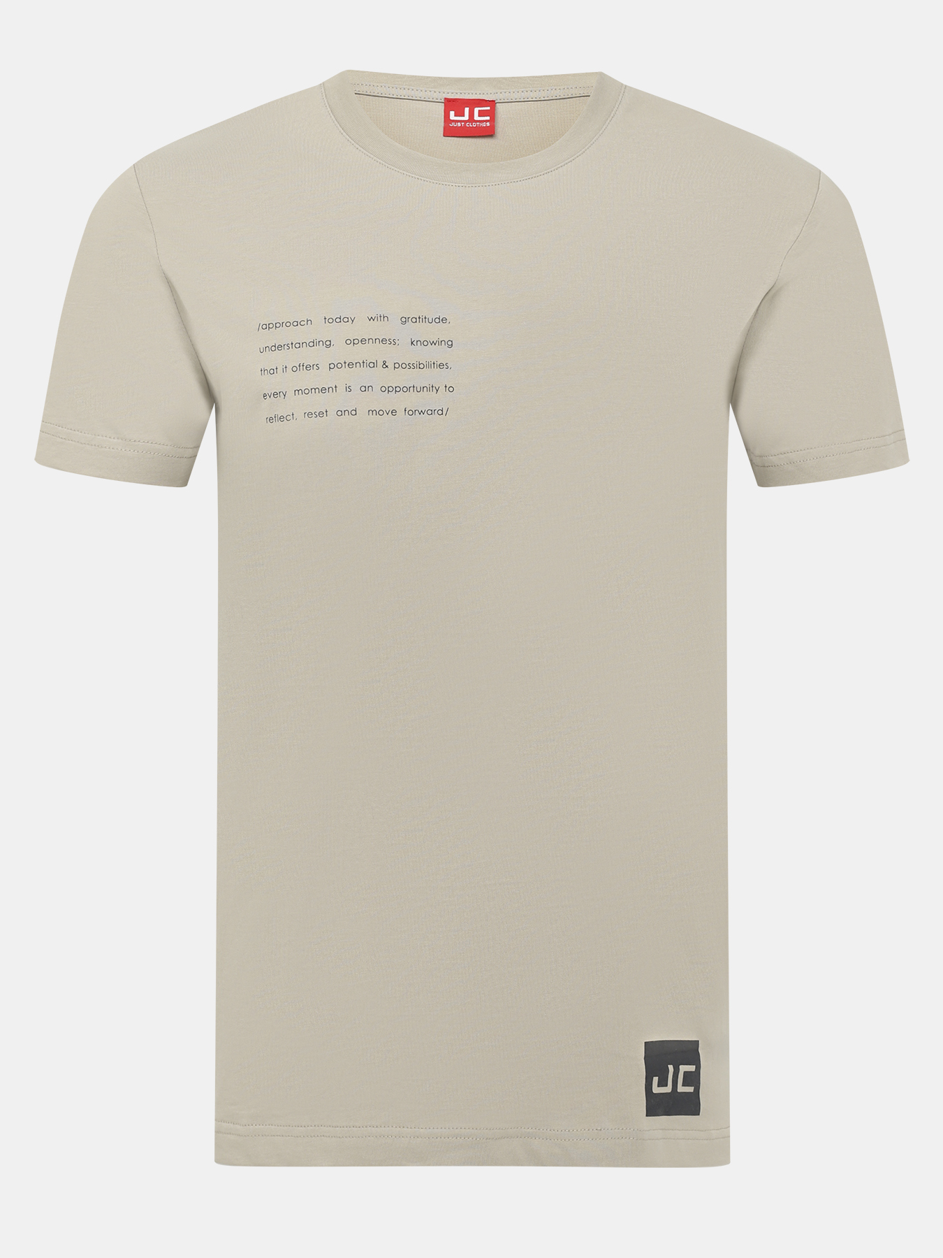 

Футболка мужская Just Clothes 000000423 бежевая 54 RU, Бежевый, 000000423