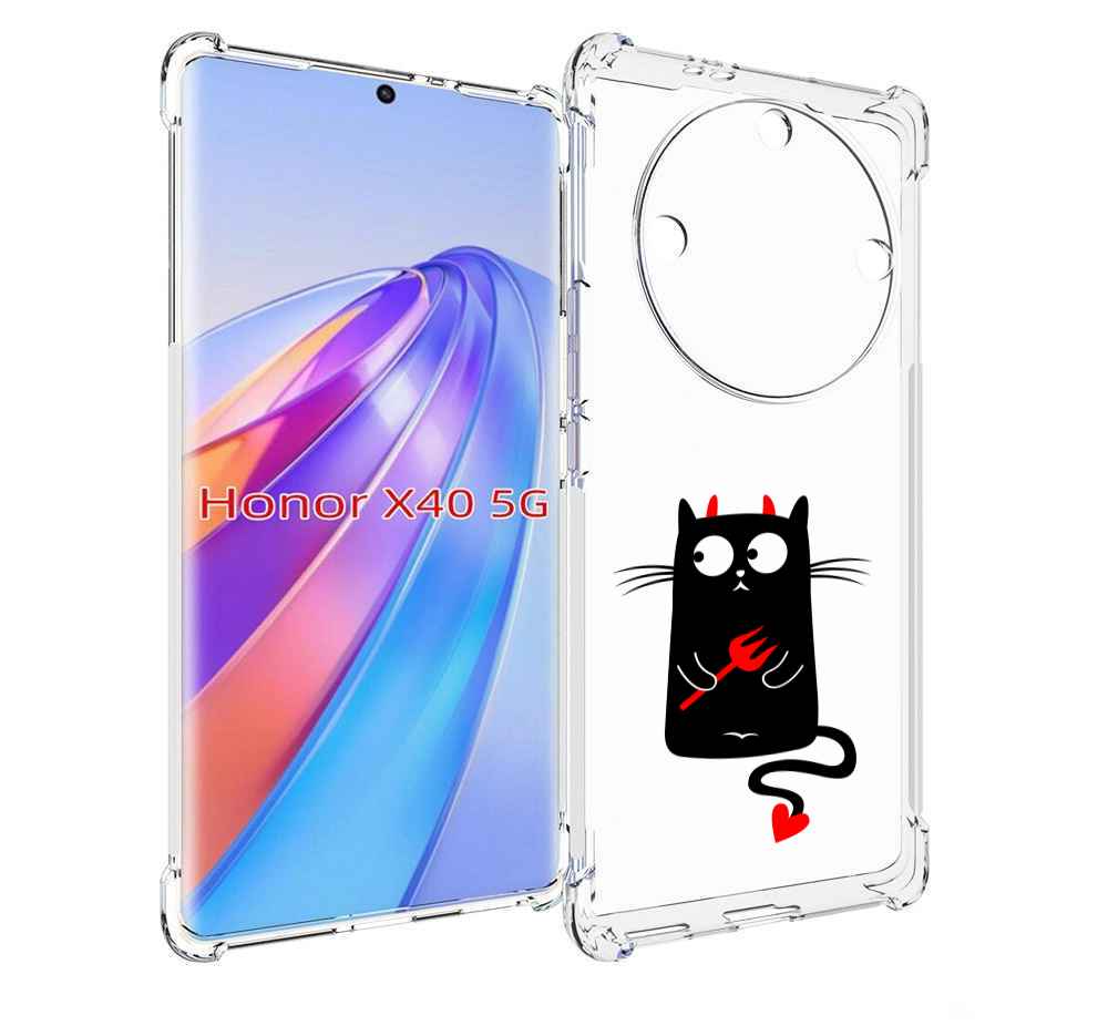 

Чехол MyPads Кот демон для Honor X40, Прозрачный, Tocco