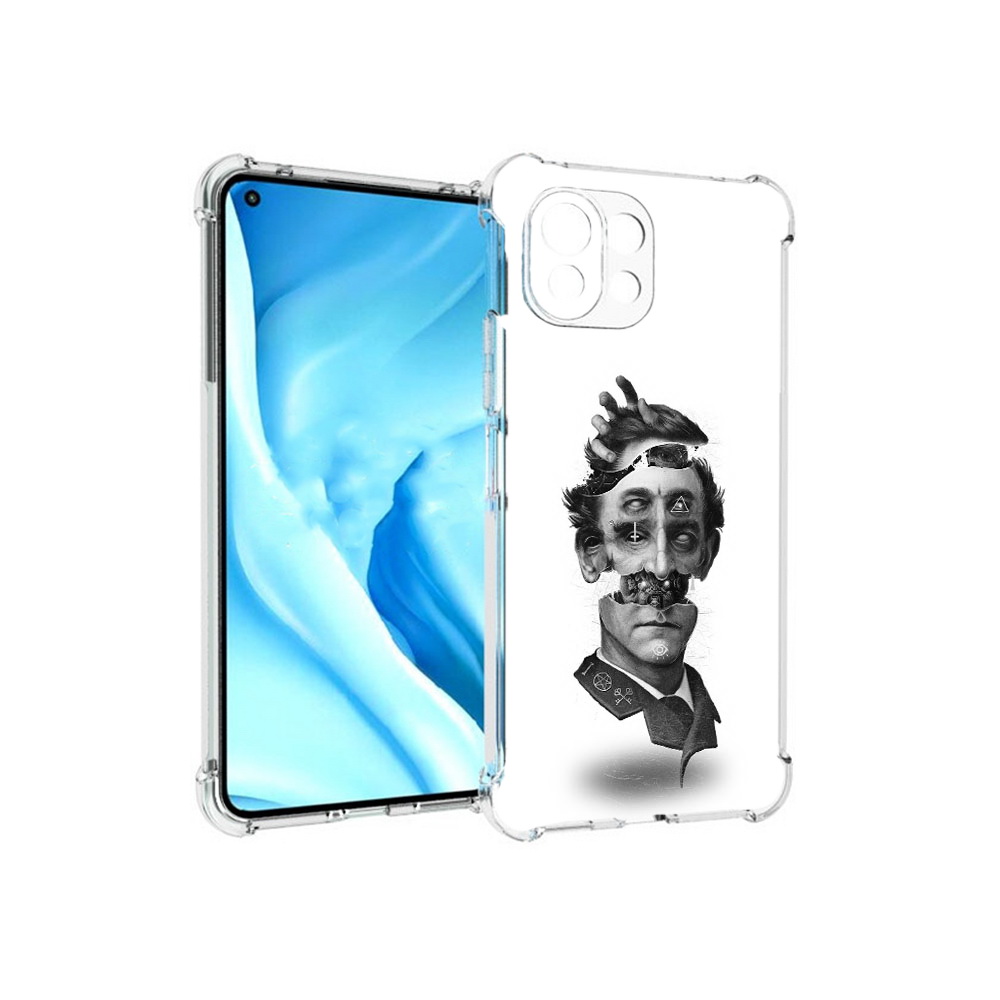 

Чехол MyPads Tocco для Xiaomi Mi 11 Lite страшное лицо абстракция (PT159462.256.628), Прозрачный, Tocco