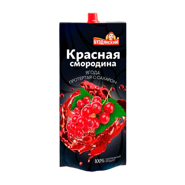 Протертые ягоды Буздякский смородина красная с сахаром 280 г