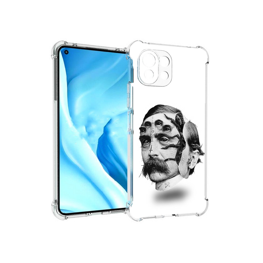 

Чехол MyPads Tocco для Xiaomi Mi 11 Lite страшное лицо мужчины (PT159462.256.629), Прозрачный, Tocco