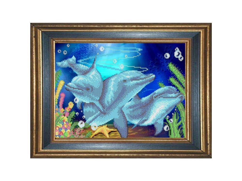 

Рисунок на ткани «Дельфины»