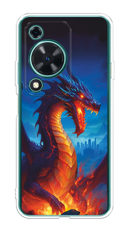 

Чехол на Huawei Nova Y72 "Дракон над лавой", Оранжевый;коричневый;синий, 6123650-1