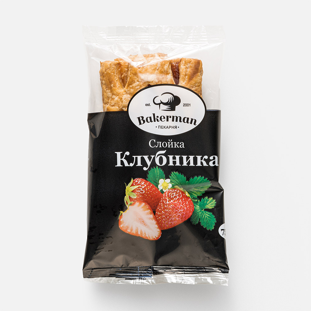 

Слойка Всеслав с клубничной начинкой 75 г