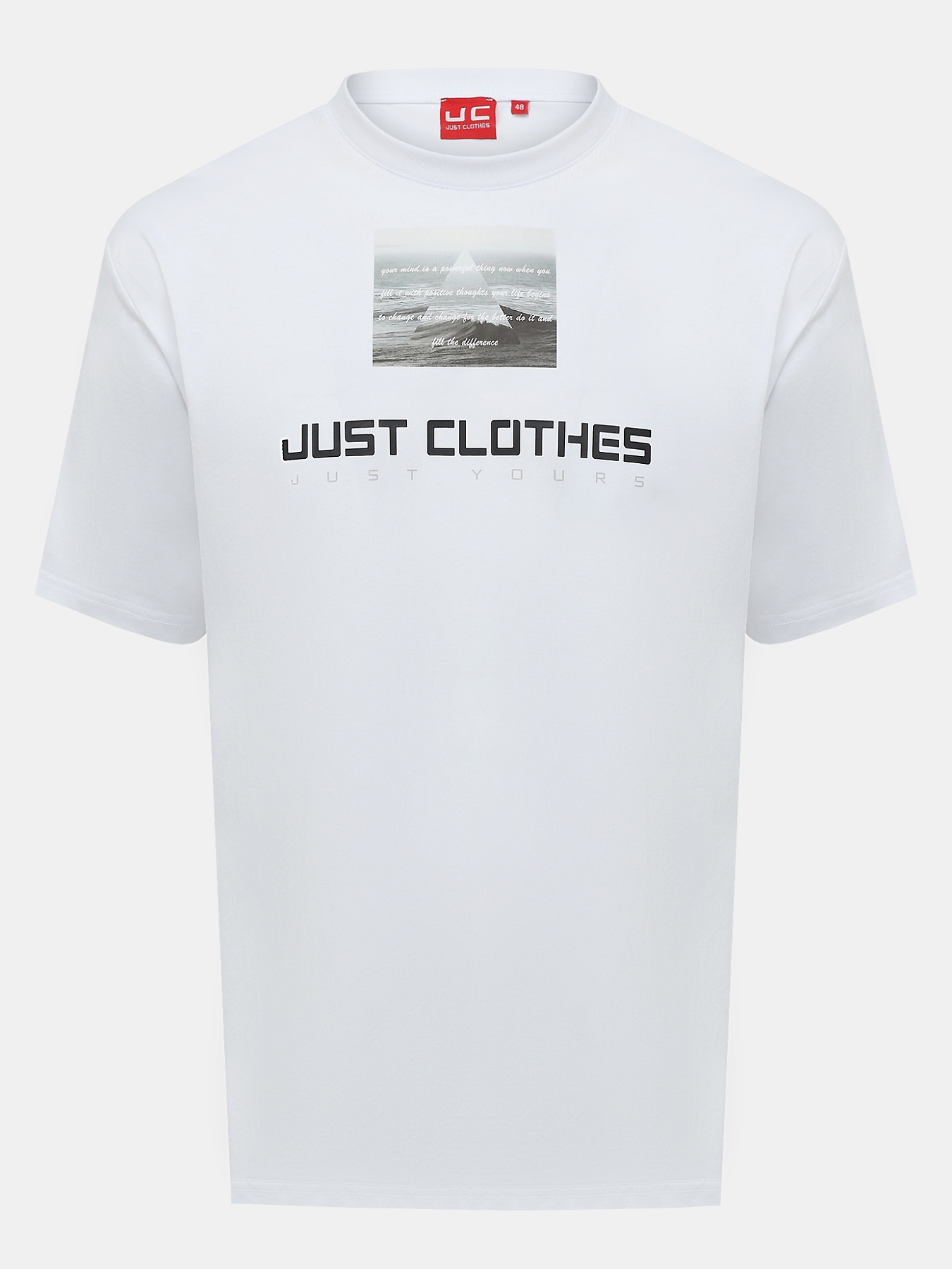 

Футболка мужская Just Clothes 000000430 белая 48 RU, Белый, 000000430