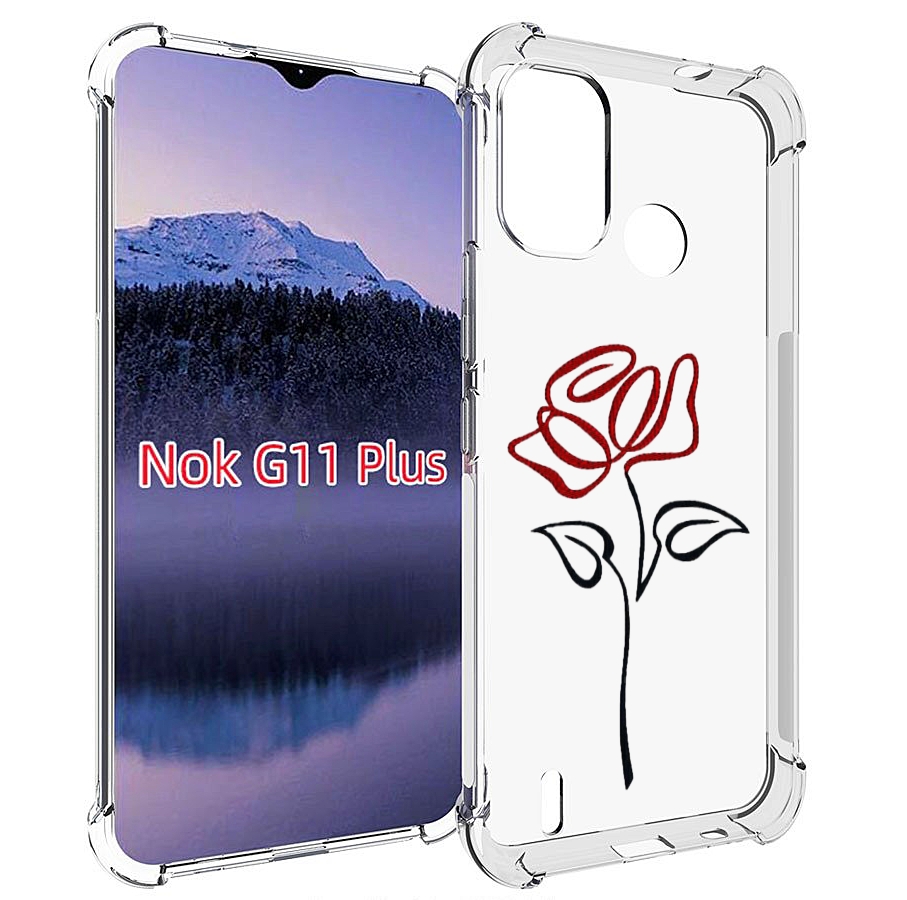 

Чехол MyPads цветок в одну линию для Nokia G11 Plus, Прозрачный, Tocco