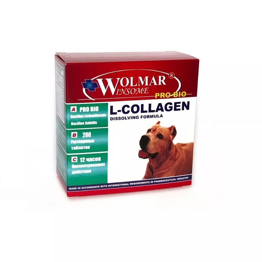 

Комплекс для собак Wolmar Winsome Pro Bio L-Collagen для восстановления суставов, 200 таб, Winsome Pro Bio L-Collagen для собак для восстановления и продуцирования суставов