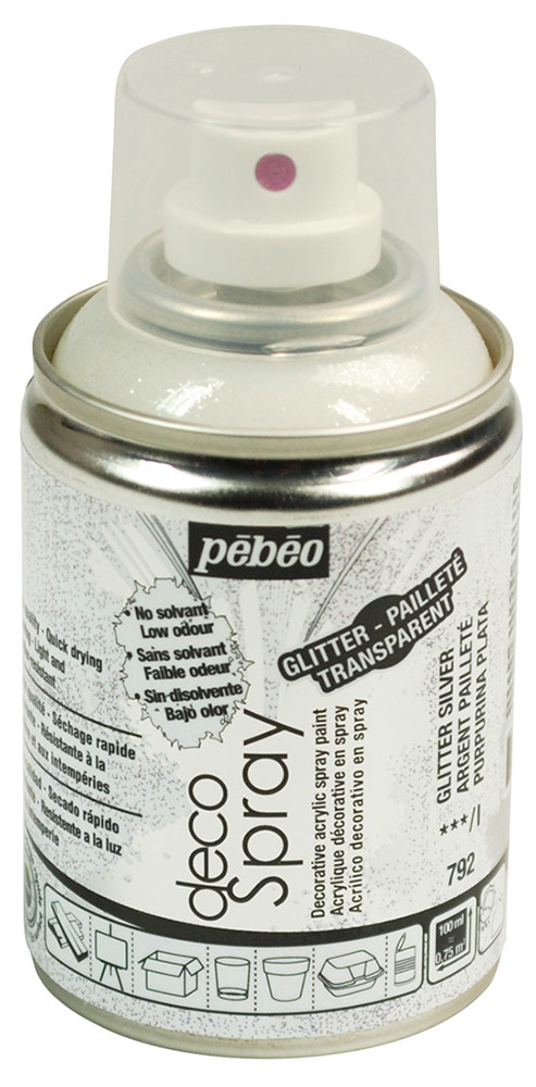 Pebeo decoSpray, (аэрозоль), 100 мл, под серебро с глиттером