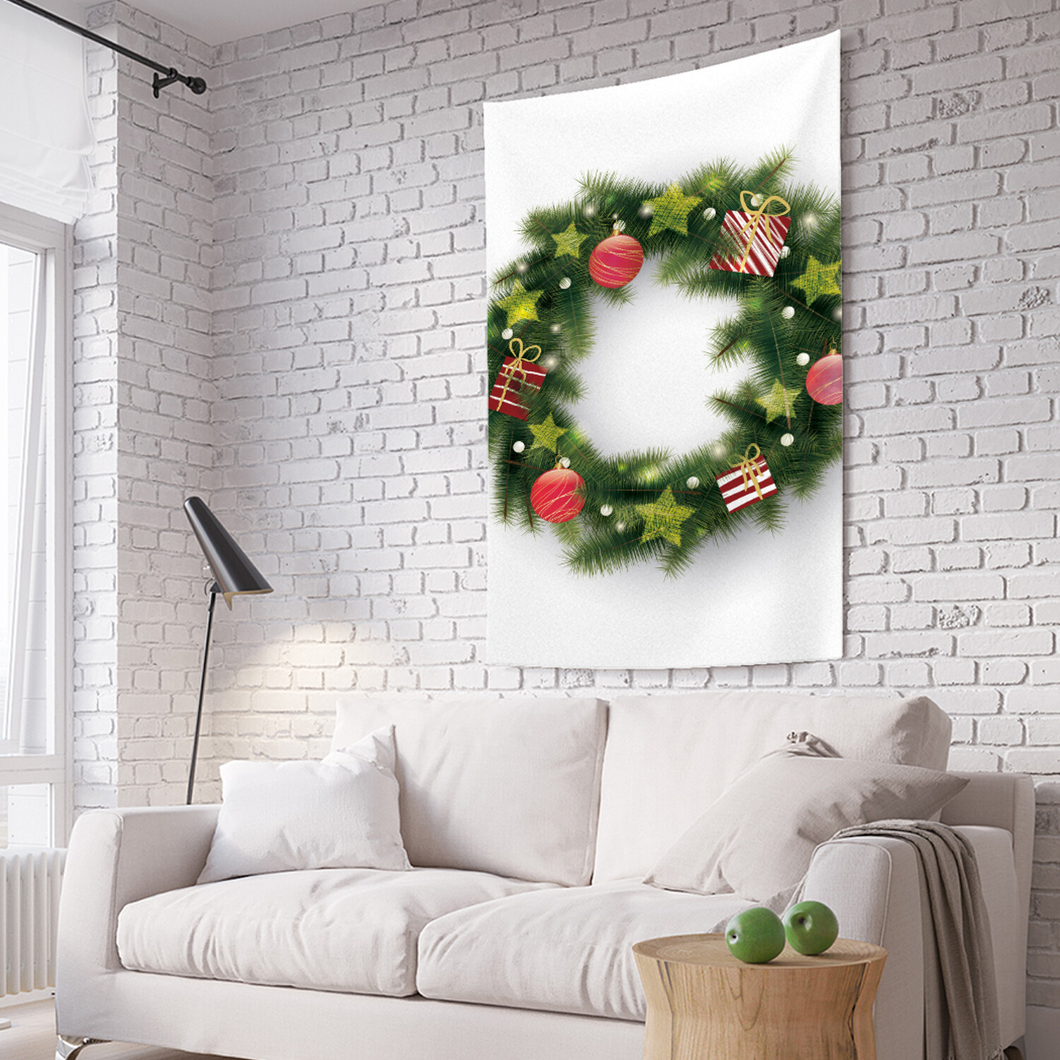 

Вертикальное фотопанно на стену JoyArty "Новогодний венок" из ткани 150х200 см, Новогодний венок