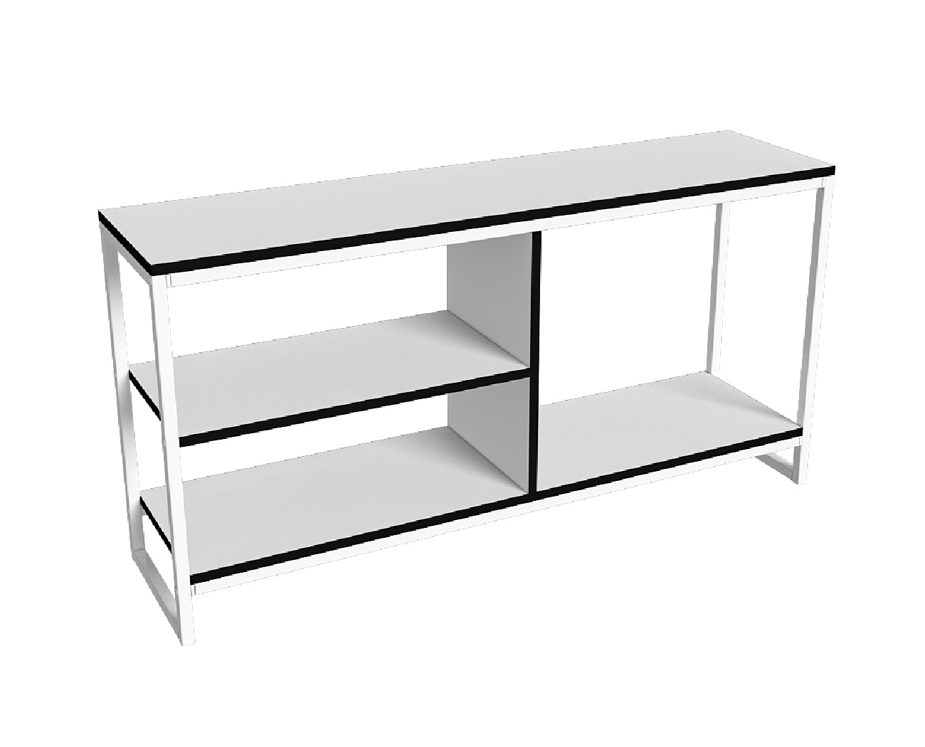 

Тумба под ТВ, ESTEnte, Hugo, белый с чёрной кромкой, 118х30х60см, Hugo