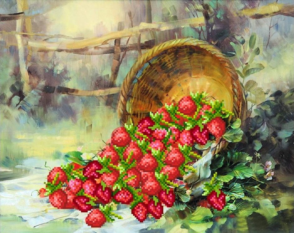 

Рисунок на шелке «Клубника»