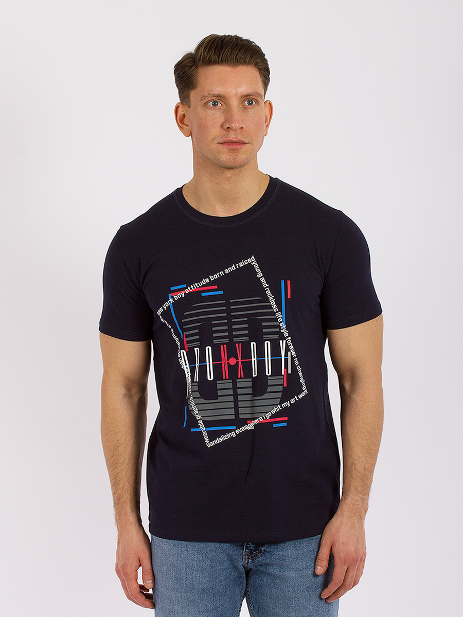 

Футболка мужская DAIROS GD69301290 синяя 2XL, Синий, GD69301290