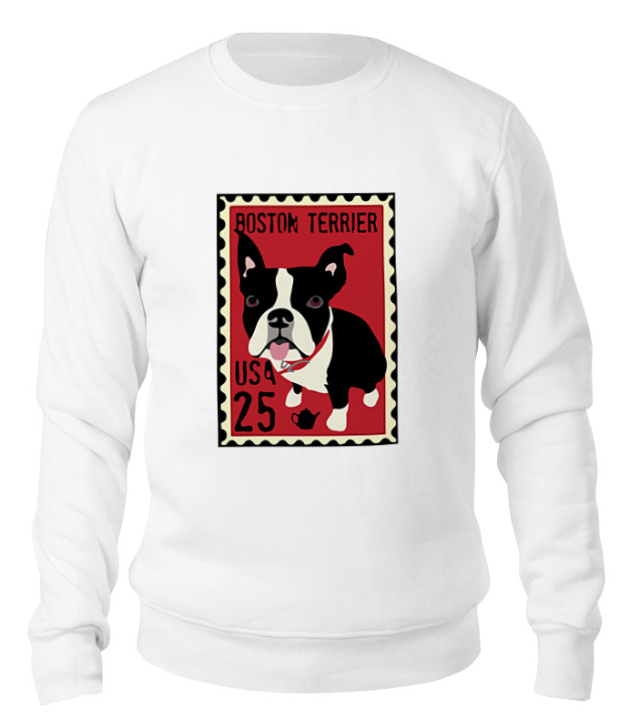 Свитшот унисекс Printio Boston terrier белый XL