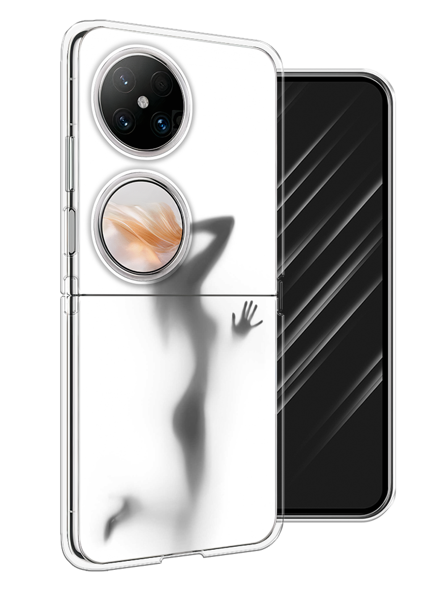 

Чехол Awog на Huawei Pocket 2 "Стекло в душе", Белый;серый;черный, 6123850-1