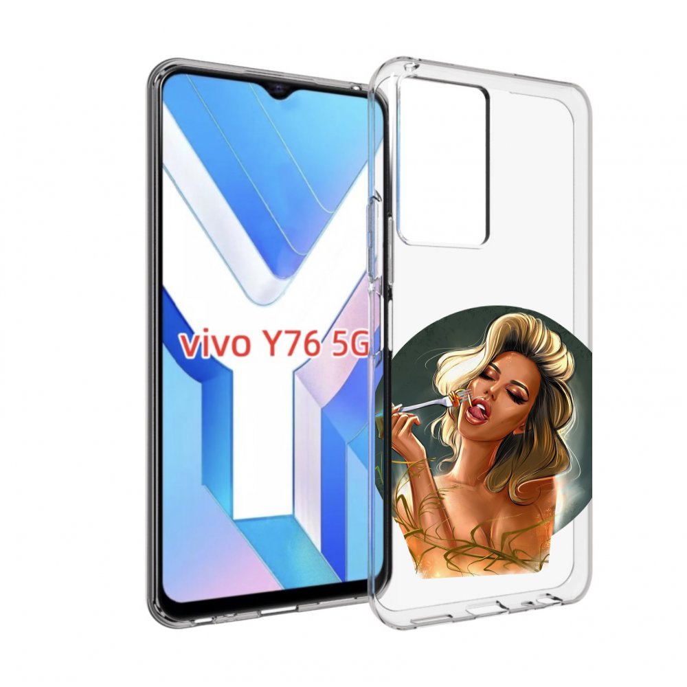 

Чехол MyPads голодная-девушка-модель женский для Vivo Y76 5G, Прозрачный, Tocco