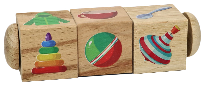 Кубики деревянные на оси 