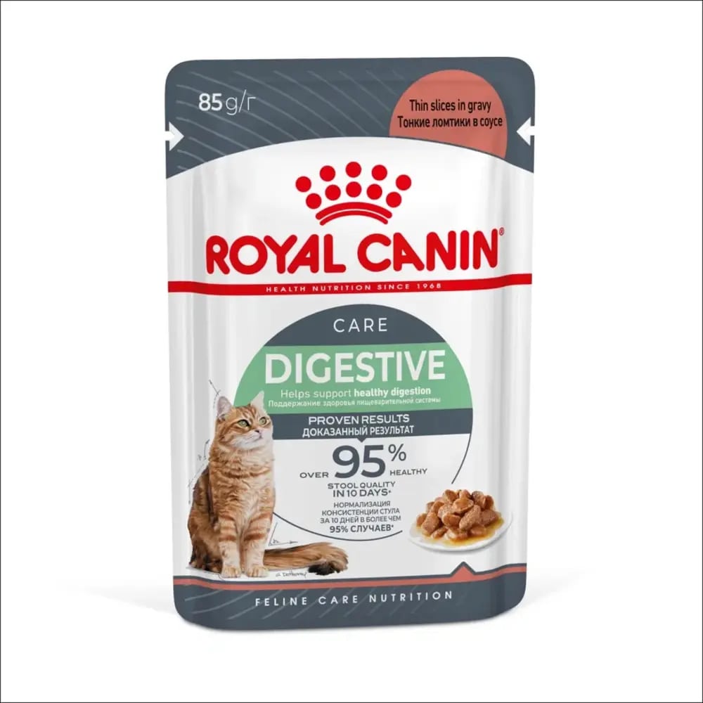 Влажный корм для кошек ROYAL CANIN Digestive Care курица, кусочки в соусе, 28шт по 85г