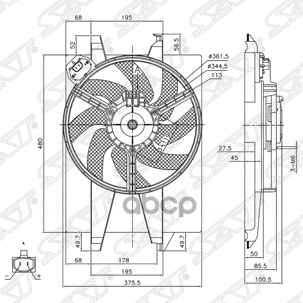 

Диффузор Радиатора В Сборе Ford Fusion/Fiesta 2001-2008/Mazda 2 2002- Sat арт. ST-FD08-201