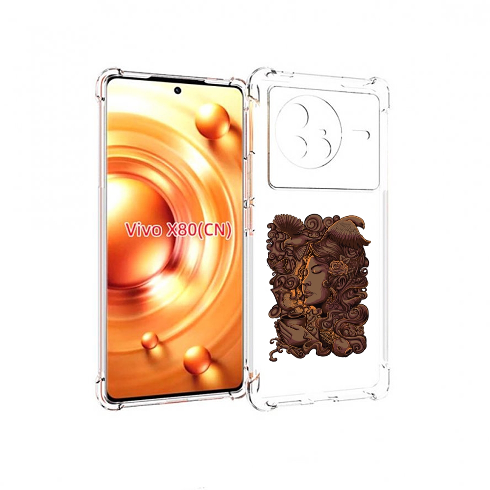 

Чехол Mypads Девушка С Длинными Волосами Абстракция Для Vivo X80, Прозрачный, Tocco