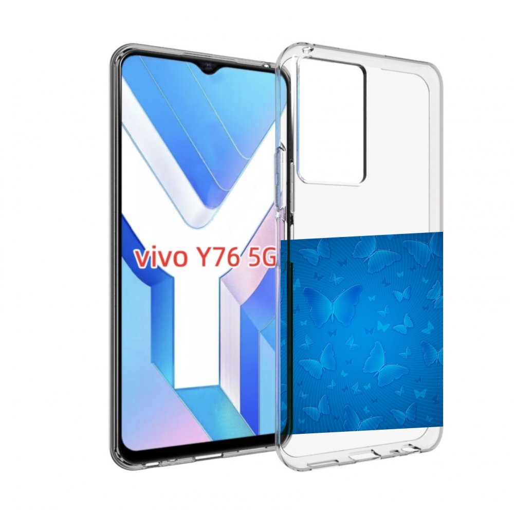 

Чехол MyPads голубые-бабочки для Vivo Y76 5G, Прозрачный, Tocco