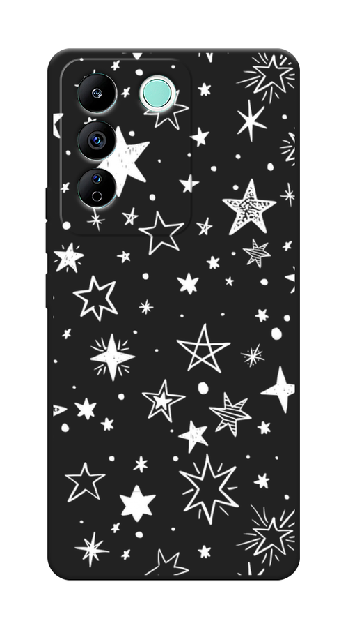 

Чехол Awog на Vivo T2 4G "Звездочки графика белая", Прозрачный;белый, 269552-1