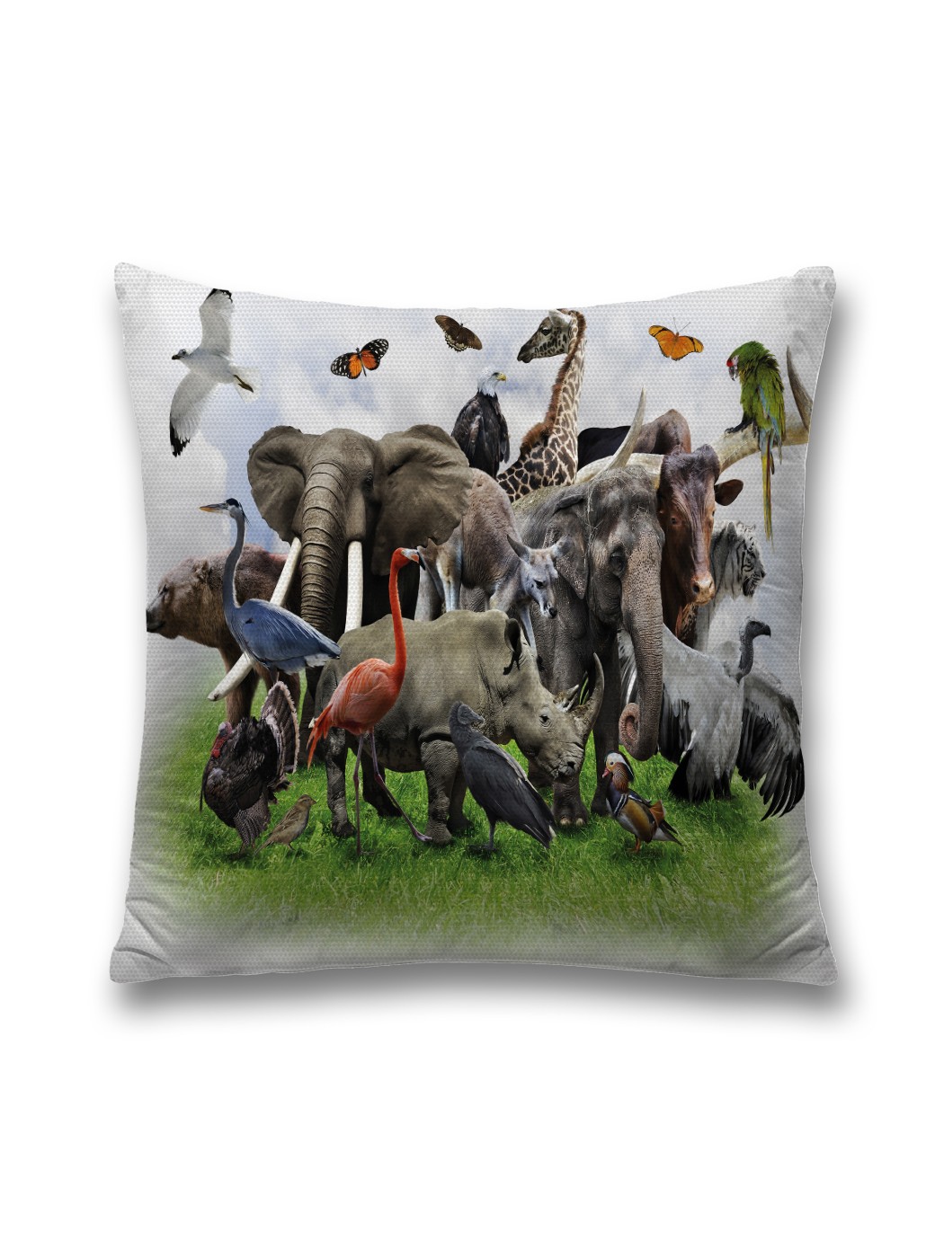 

Наволочка декоративная JoyArty "Скопление диких зверей" на молнии, 45x45 см, Зеленый