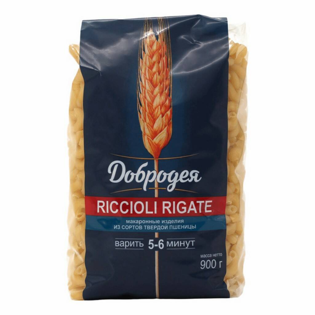 Макаронные изделия Добродея Riccioli Rigate 900 г