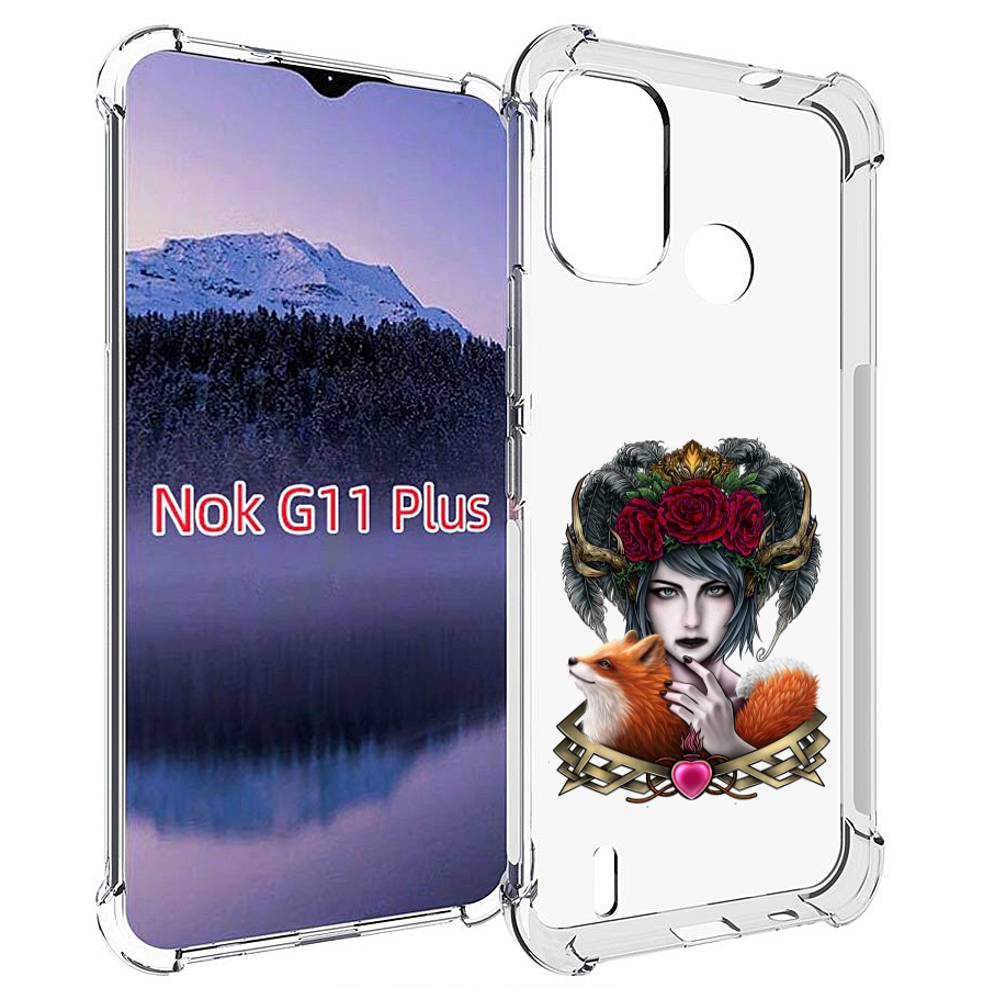 

Чехол MyPads девушка с лисой для Nokia G11 Plus, Прозрачный, Tocco