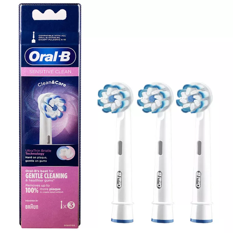 

Насадки Braun Oral-B Sensitive Clean, Clean & Care, 3 шт., Белый, Clean & Care