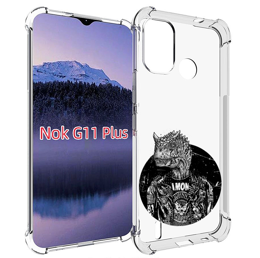 

Чехол MyPads динозавр в куртке для Nokia G11 Plus, Прозрачный, Tocco