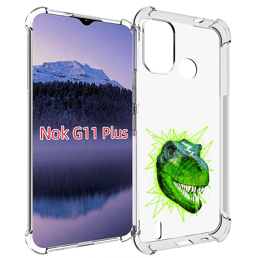 

Чехол MyPads зеленый динозавр для Nokia G11 Plus, Прозрачный, Tocco