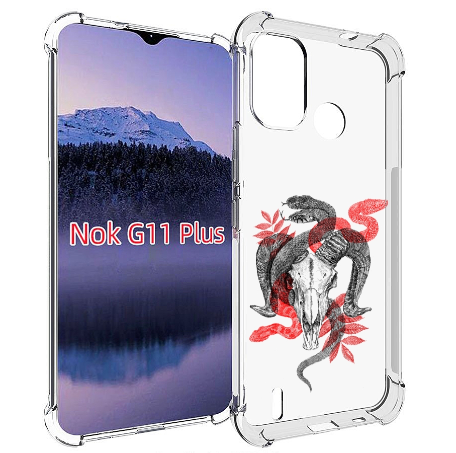 

Чехол MyPads змея в черепе рисунок для Nokia G11 Plus, Прозрачный, Tocco