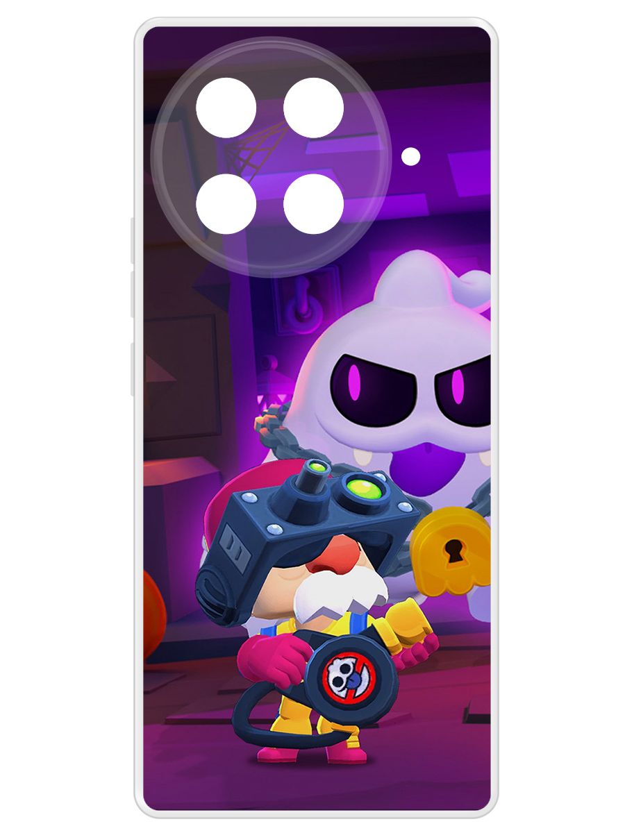 

Чехол-накладка Clear Case Brawl Stars-Охотник за Скуиками Гэйл для TECNO Camon 30S Pro, Прозрачный